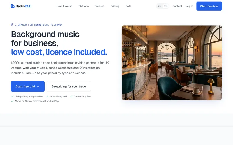 RadioB2B.co.uk website screenshot